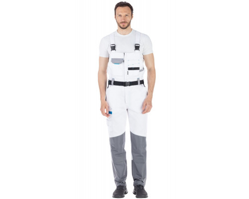 Полукомбинезон мужской рабочий летний "Старт" белый с серым